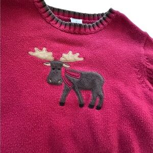 𝅺gymboree red sweater moose 4T k17